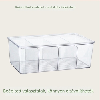 Átlátszó gyógyszeres tároló, több rekesz, asztali használatra