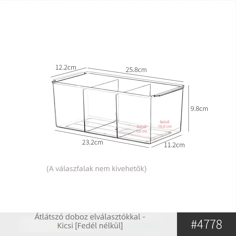 Átlátszó gyógyszeres tároló, több rekesz, asztali használatra