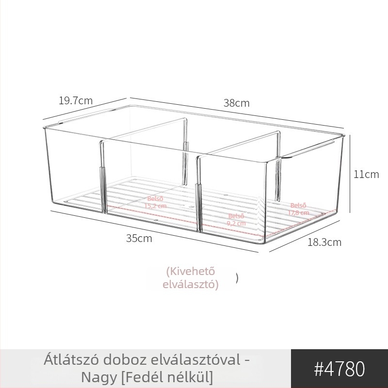 Átlátszó gyógyszeres tároló, több rekesz, asztali használatra