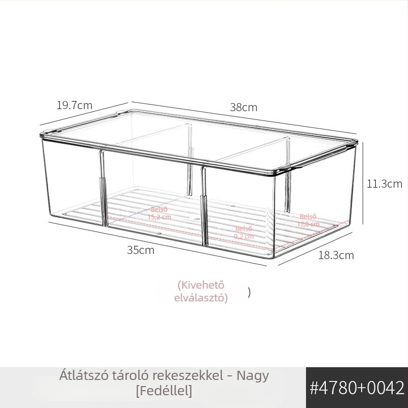 Átlátszó gyógyszeres tároló, több rekesz, asztali használatra