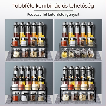 Üveg fűszertartó készlet sóval és olaj/ecet üvegekkel – konyhai tároló készlet