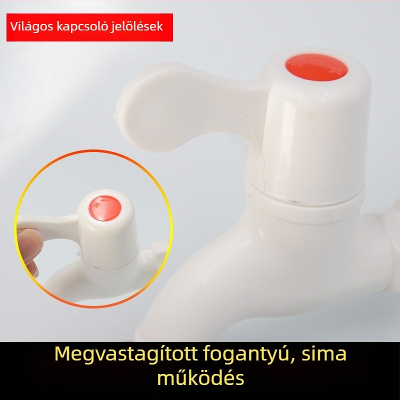 Konyhai 1/2 hüvelykes PVC műanyag csap mosógéphez, forró és hideg víz, repedésálló, vastított, szivárgásmentes, háztartási használatra