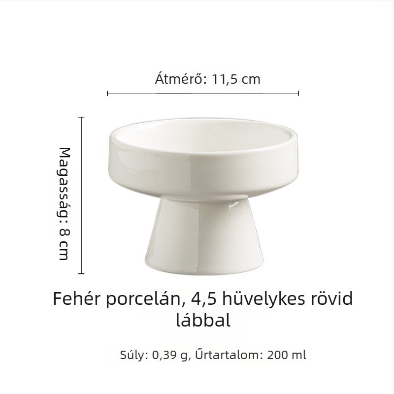 Porcelán desszert tálak talpas kivitelben, fagylalt tálak, átmérő 11–11,9 cm, otthoni és vendéglátóipari használatra