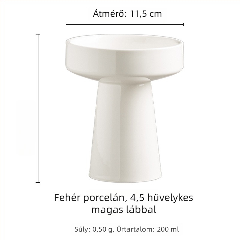 Porcelán desszert tálak talpas kivitelben, fagylalt tálak, átmérő 11–11,9 cm, otthoni és vendéglátóipari használatra