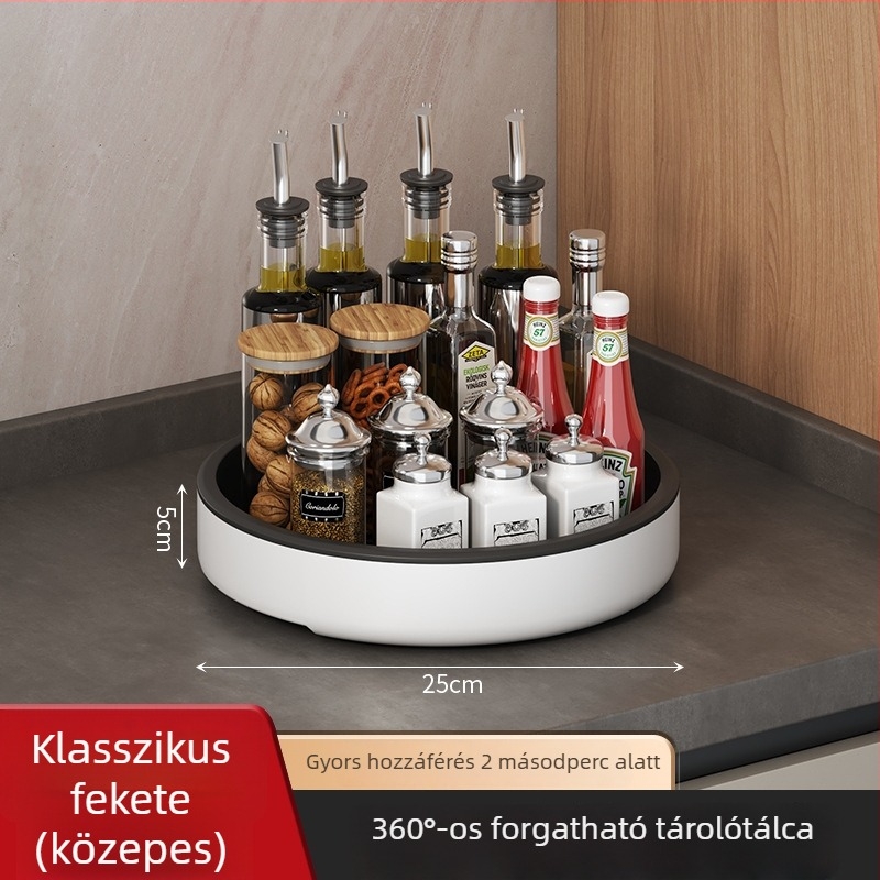 Konyhai forgó fűszertartó polc – üvegek és flakonok tárolására