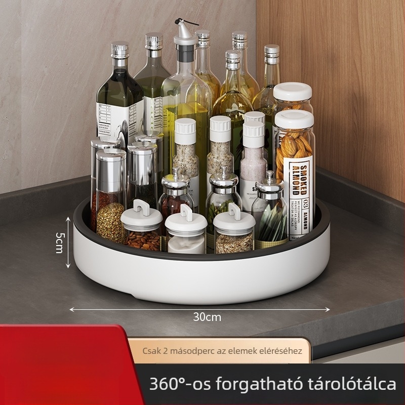 Konyhai forgó fűszertartó polc – üvegek és flakonok tárolására