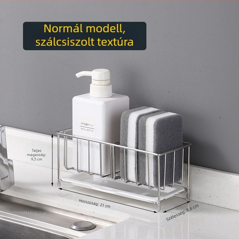 304 rozsdamentes acélból készült konyhapult-átvezető kosár, lyukasztás nélküli, többfunkciós fűszertartó, mosószer- és tisztítóruha-szervező Tong'An Painting
