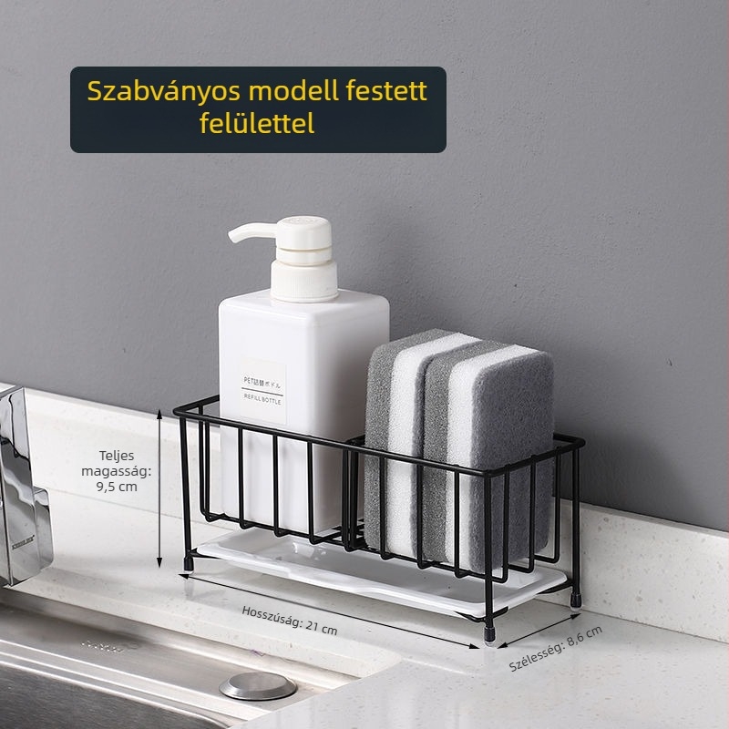 304 rozsdamentes acélból készült konyhapult-átvezető kosár, lyukasztás nélküli, többfunkciós fűszertartó, mosószer- és tisztítóruha-szervező Tong'An Painting