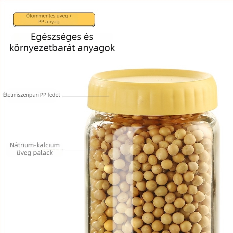 Doleto üveg – légmentesen záródó tároló készlet nassolnivalók, diófélék, gabonafélék és magvak tárolására (250/500/750 ml)