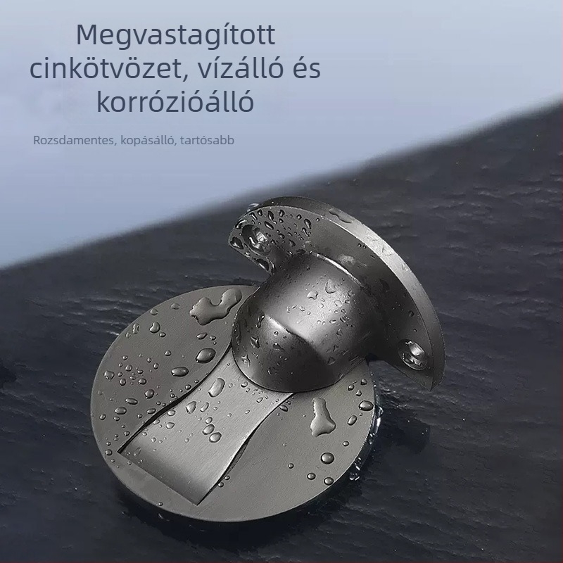 Lyukasztás nélküli talajra szerelhető ajtóütő, mágneses, erős, ütésvédő, cink ötvözet, otthoni használatra