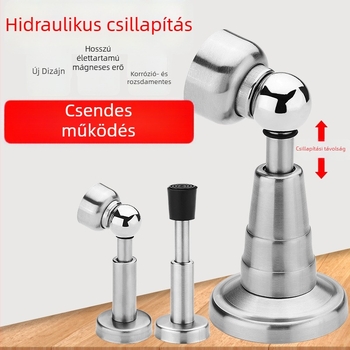 Európai stílusú rozsdamentes acél ajtóstop, hidraulikus bufferrel, mágneses falra történő rögzítéssel, csendes működés