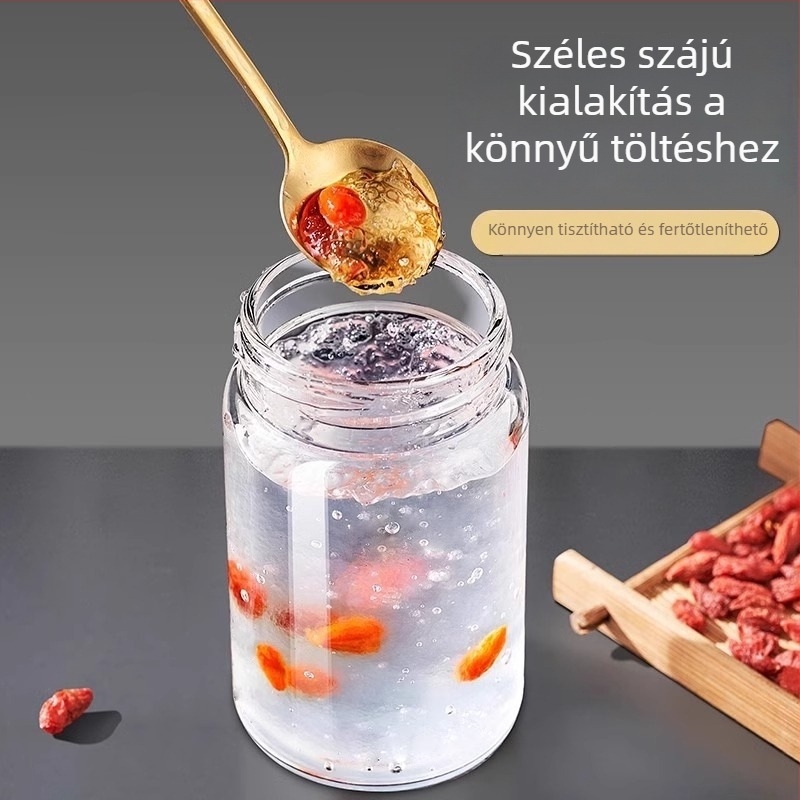 Élelmiszer-üveg, rozsdamentes acél fedél, gőzölhető és hőálló; ideális Bird's Nest, dzsem és hagyományos kínai gyógyászat tárolására