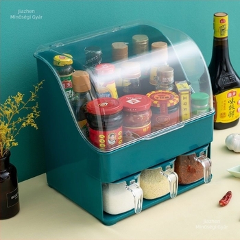 Fali fűszertartó készlet – több üveg tartozék, por- és nedvességálló, multifunkcionális