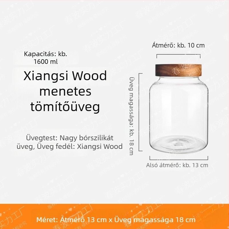 Csavaros fedelekkel ellátott üvegtárolók, mandarinhéj befőző üvegek, bor készítésére alkalmas üvegek, mézesüvegek, élelmiszerbiztos záródású üvegek