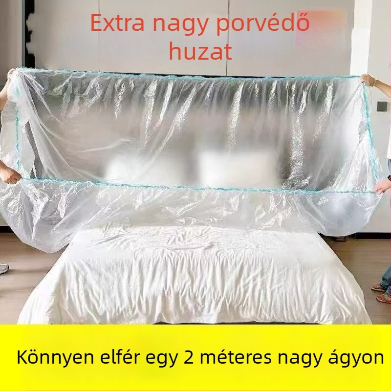 Egyszer használatos ágytakaró elasztikus szegéllyel, nagy ágyakhoz és kanapékhoz, porvédő bútorvédő fólia