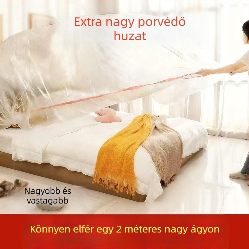 Egyszer használatos ágytakaró elasztikus szegéllyel, nagy ágyakhoz és kanapékhoz, porvédő bútorvédő fólia