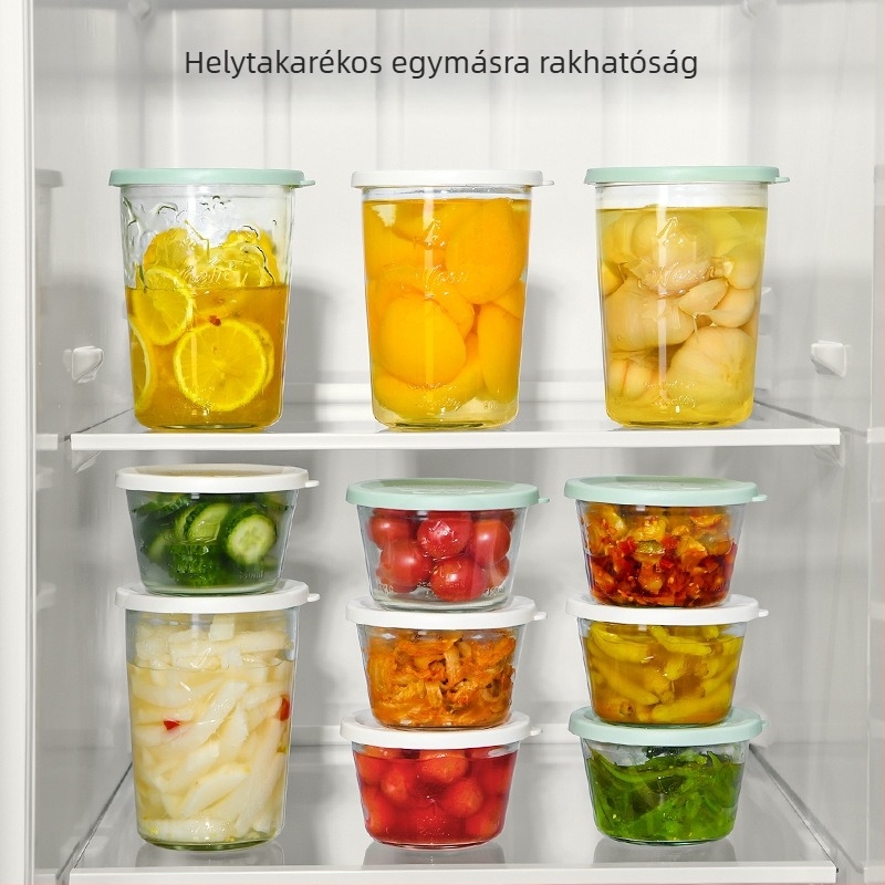 Élelmiszer-minőségű üveg tárolóedény lezárható, gyümölcs és savanyúság tárolására – konyha és hűtőszekrény