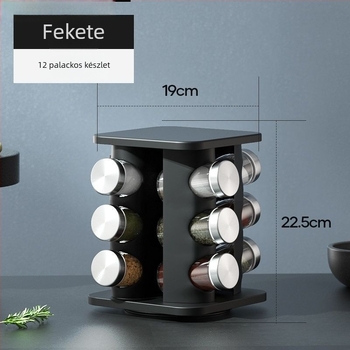 Többszintes rozsdamentes acél forgó fűszerállvány, nordic stílusú konyhához, 360°-os forgó platform a fűszertartók számára a konyhapulton