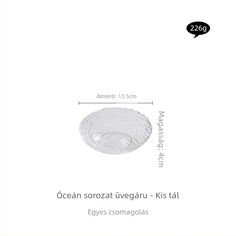 Canghai üveg gyümölcs tál, mély, luxus stílusban a gyümölcsök, saláta és joghurt számára; otthoni használatra, elegáns gyümölcstál