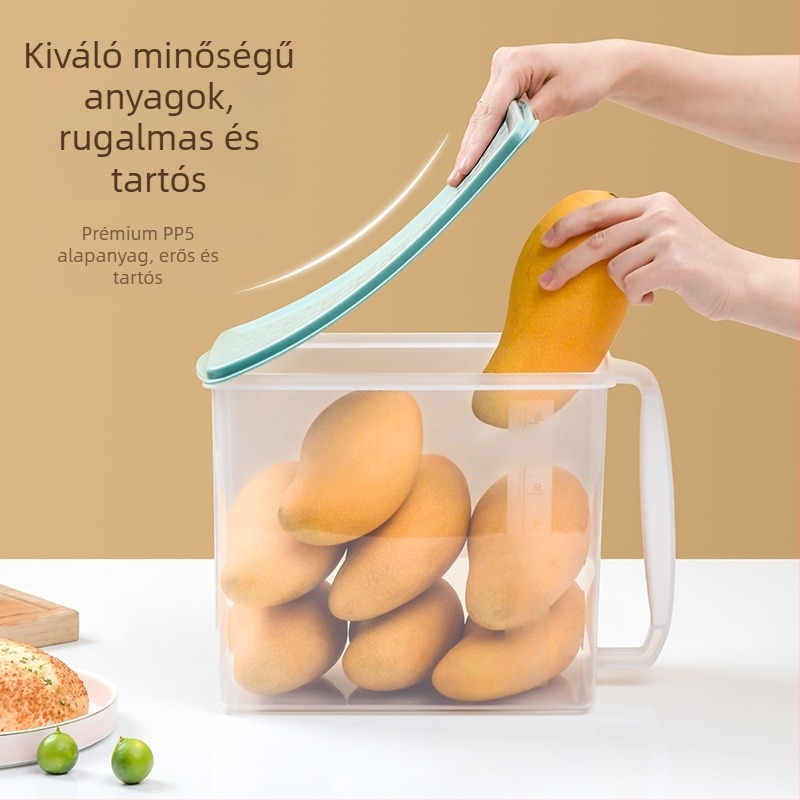 Műanyag zárható tárolóedény gabonafélékhez és hüvelyesekhez – konyhai és hűtőszekrény szervező doboz