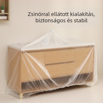 FaSoLa átlátszó porvédő ágytakaró elasztikus húzózsinórral — nappali bútorokhoz, egyszer használható védőfólia, méretek 470×40 cm vagy 490×40 cm