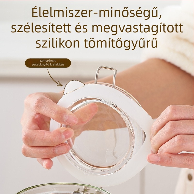Japán stílusú légmentesen záró üveg fermentáló edény automata szellőztetéssel és enzimpalackkal, hengeres tárolóedény (4,1–5 L)