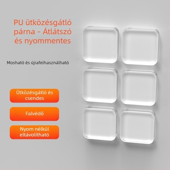 PU ütközés elleni ajtóvédő ragasztós, átlátszó ajtóstop a kilincshez, mosható