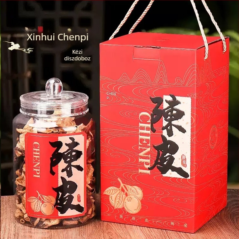 Xinhui Chenpi zárt üveg 250 g – prémium ajándékdoboz, teához és morél gomba tárolóedény