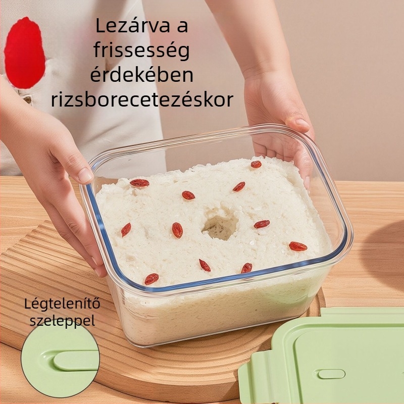 Rizsfermentációs üveg fedővel – zárható, boroszilikát üveg, nagy kapacitás