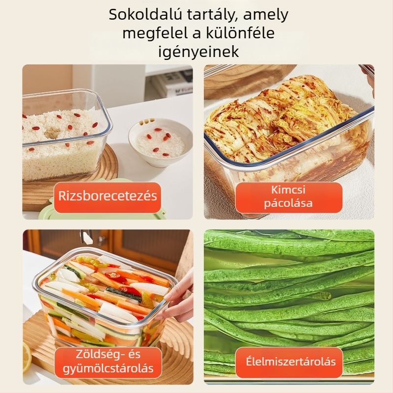 Rizsfermentációs üveg fedővel – zárható, boroszilikát üveg, nagy kapacitás