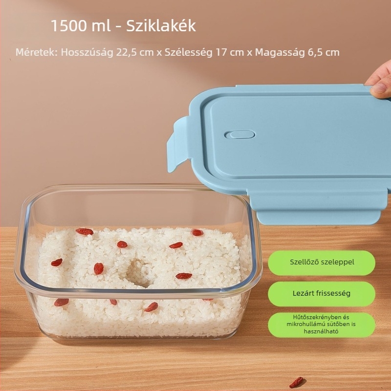 Rizsfermentációs üveg fedővel – zárható, boroszilikát üveg, nagy kapacitás