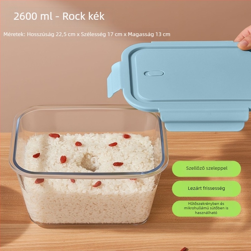 Rizsfermentációs üveg fedővel – zárható, boroszilikát üveg, nagy kapacitás