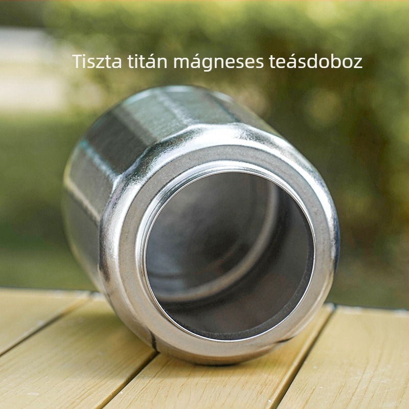 Tiszta titánból készült mágneses teás doboz, zárt fedéllel, otthoni teaforgasztásra, nagy kapacitás