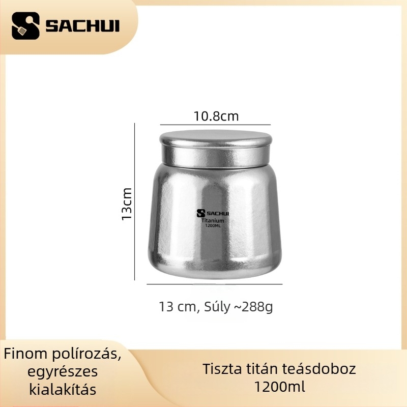 Tiszta titánból készült mágneses teás doboz, zárt fedéllel, otthoni teaforgasztásra, nagy kapacitás
