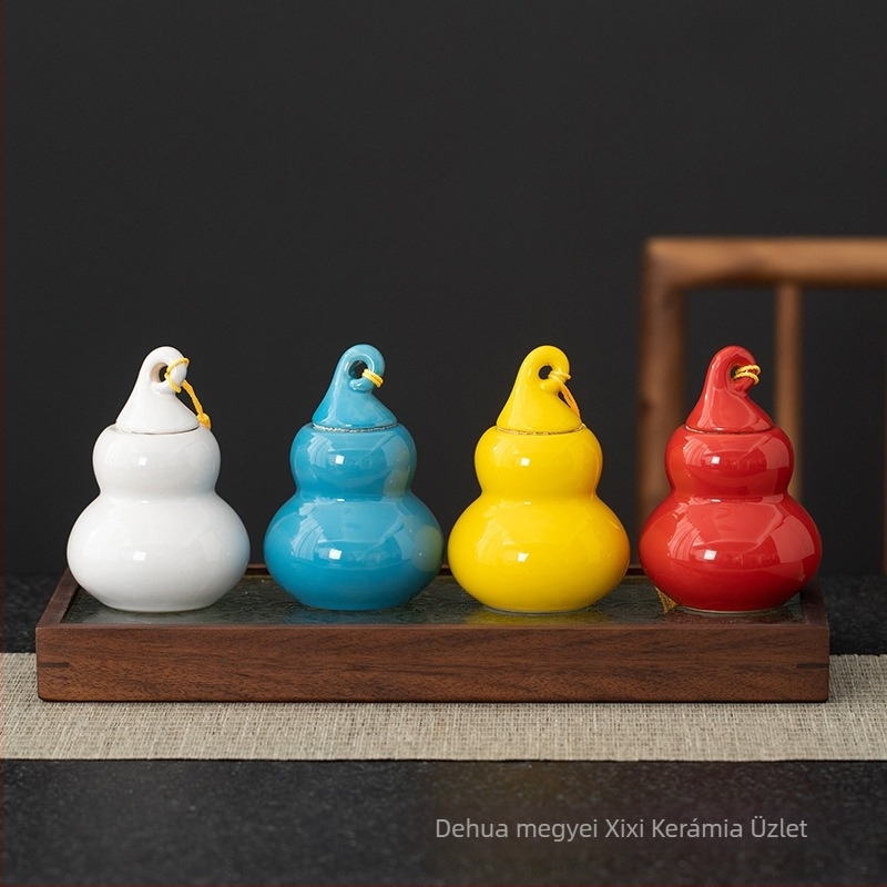 Mini tök alakú kerámia zárható üveg tablettákhoz, tároláshoz, teához és porhoz – porcelán palack