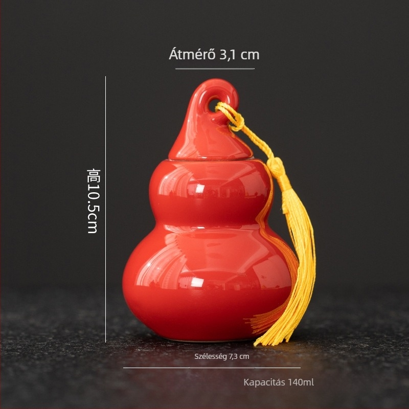 Mini tök alakú kerámia zárható üveg tablettákhoz, tároláshoz, teához és porhoz – porcelán palack