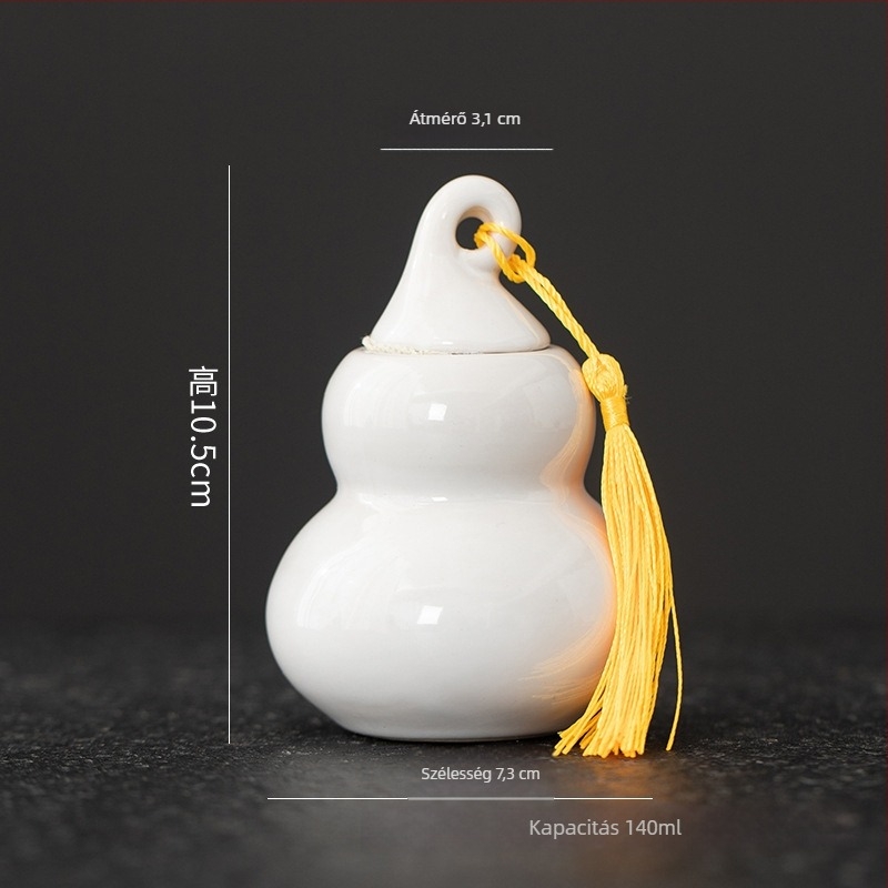 Mini tök alakú kerámia zárható üveg tablettákhoz, tároláshoz, teához és porhoz – porcelán palack