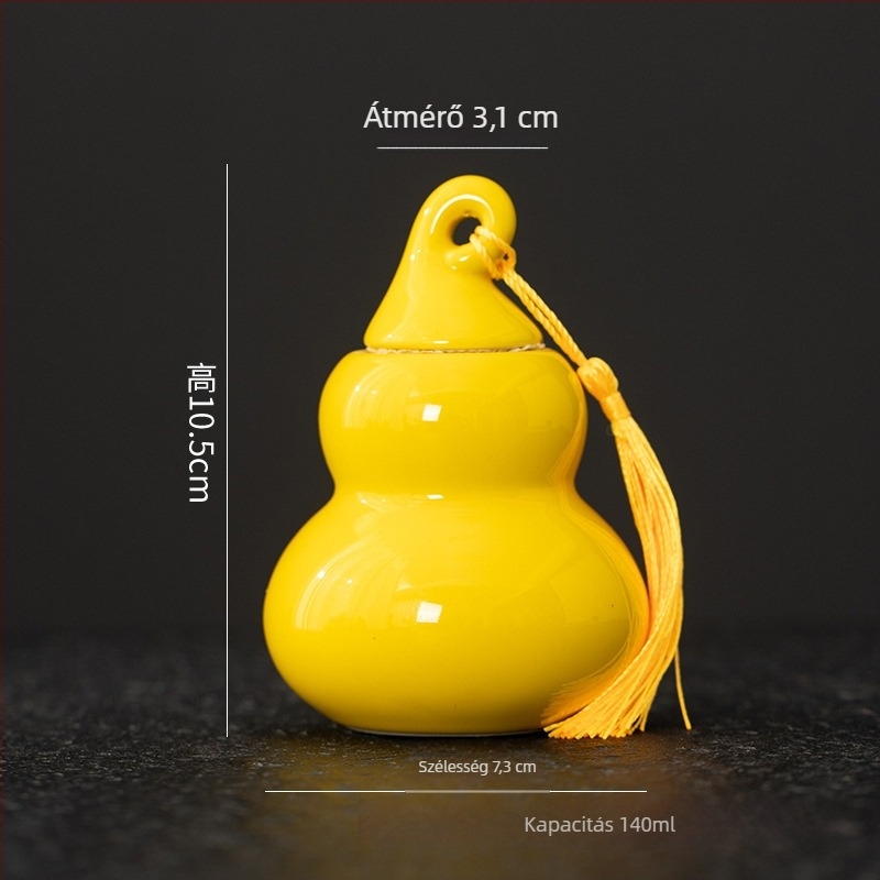 Mini tök alakú kerámia zárható üveg tablettákhoz, tároláshoz, teához és porhoz – porcelán palack