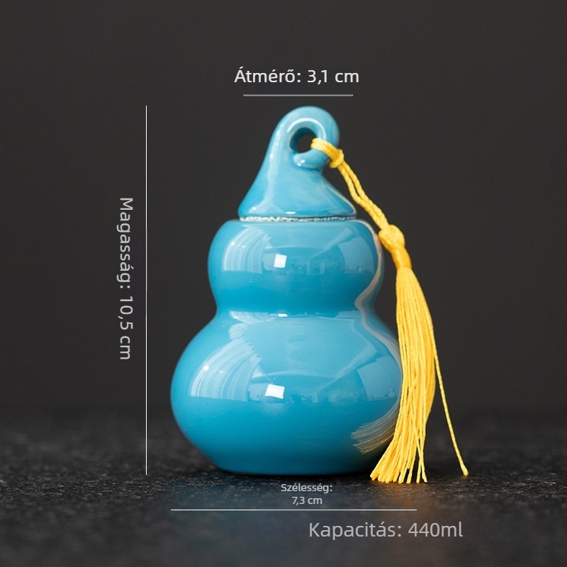 Mini tök alakú kerámia zárható üveg tablettákhoz, tároláshoz, teához és porhoz – porcelán palack