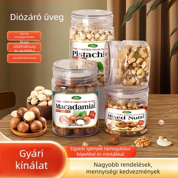Átlátszó zárható élelmiszertároló üveg a konyhára – diófélék és gabonafélék tárolására