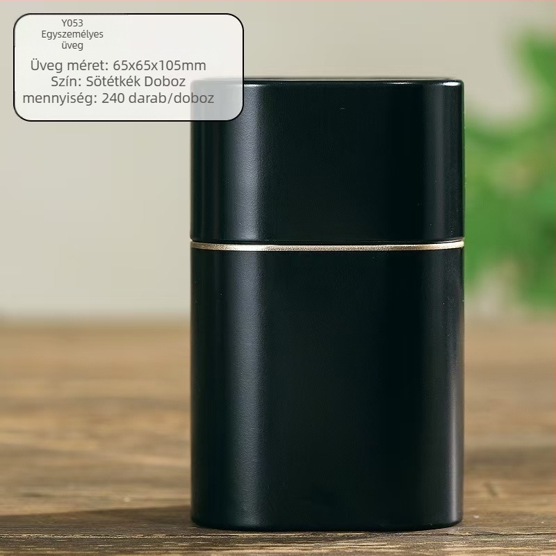Hordozható teásdoboz, 50 g Jin Junmei tea, zárható négyzet alakú, matt felület, egyszínű dizájn
