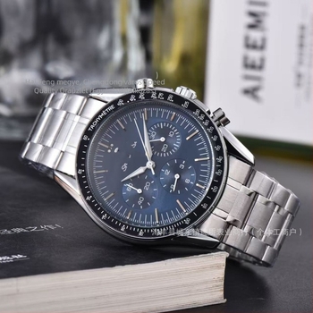 Férfiak számára készült multifunkciós kvarc karóra, 46 mm-es számlappal, rozsdamentes acél tokkal és szíjjal, modell 12212, 2025 tavasz