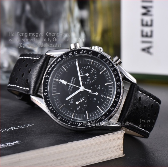 Férfiak számára készült multifunkciós kvarc karóra, 46 mm-es számlappal, rozsdamentes acél tokkal és szíjjal, modell 12212, 2025 tavasz