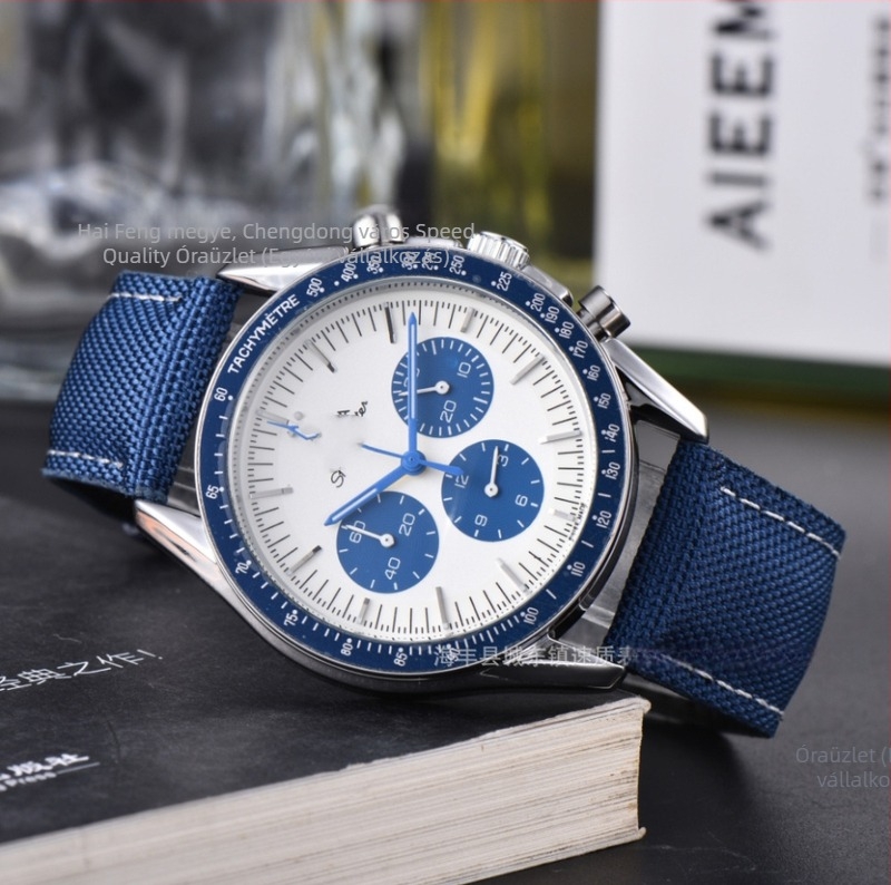 Férfiak számára készült multifunkciós kvarc karóra, 46 mm-es számlappal, rozsdamentes acél tokkal és szíjjal, modell 12212, 2025 tavasz