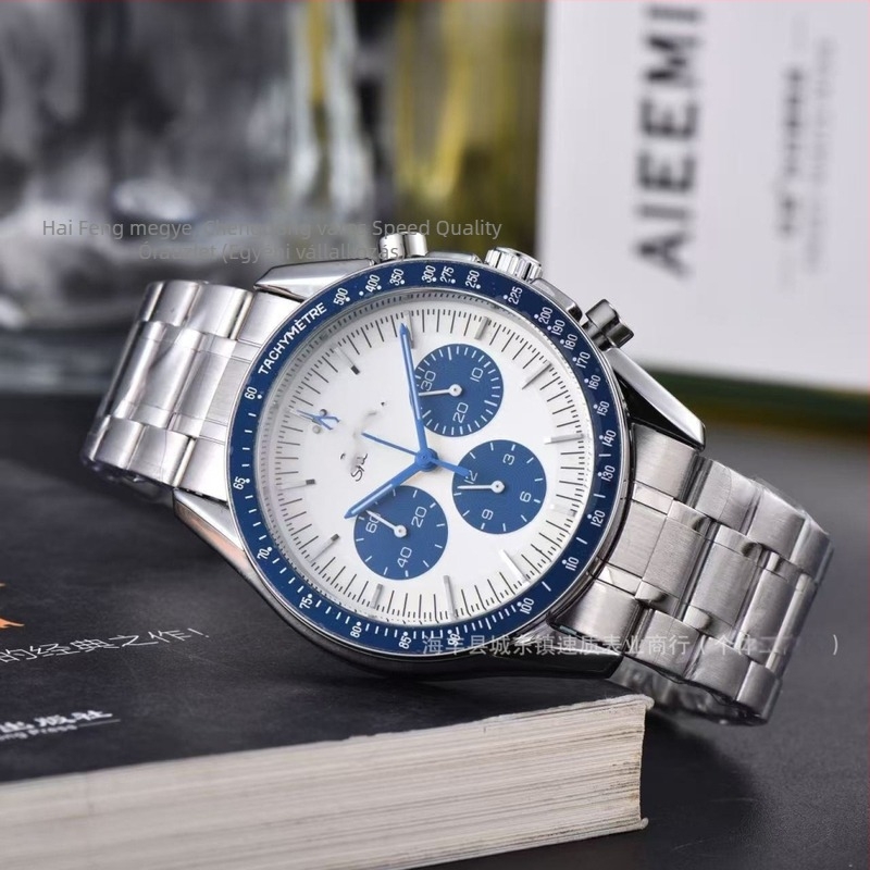 Férfiak számára készült multifunkciós kvarc karóra, 46 mm-es számlappal, rozsdamentes acél tokkal és szíjjal, modell 12212, 2025 tavasz
