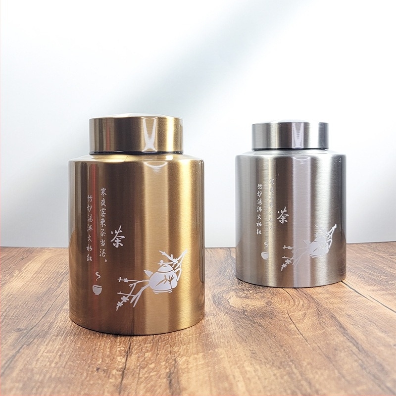 Rozsdamentes acél teás tároló doboz, nagy méretű, fekete és oolong tea számára, irodai használatra, zárható, nedvességálló