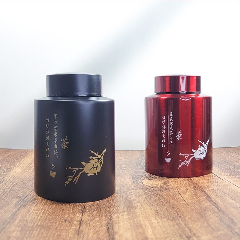 Rozsdamentes acél teás tároló doboz, nagy méretű, fekete és oolong tea számára, irodai használatra, zárható, nedvességálló