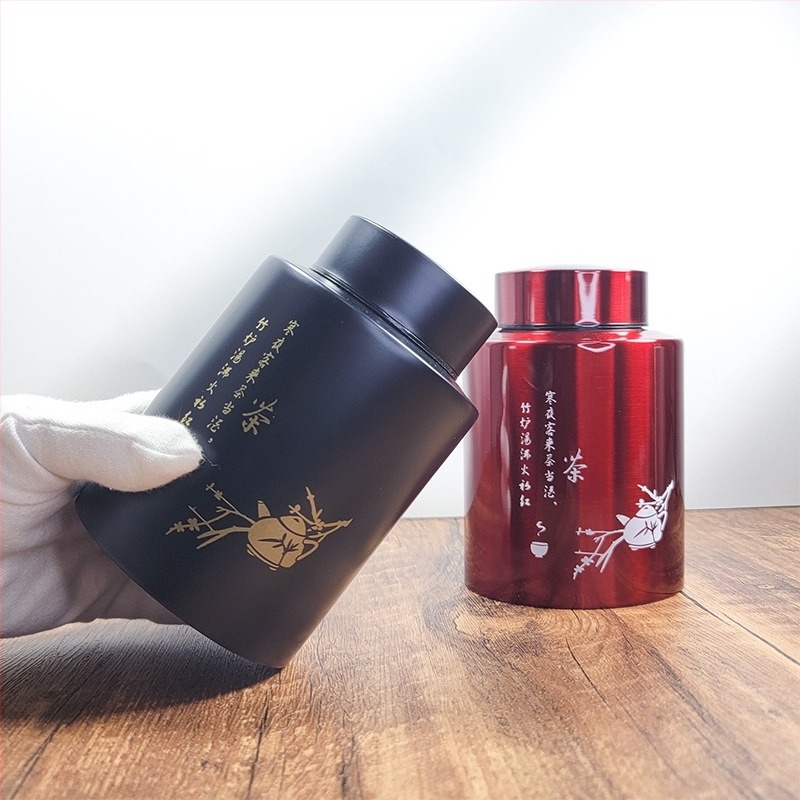Rozsdamentes acél teás tároló doboz, nagy méretű, fekete és oolong tea számára, irodai használatra, zárható, nedvességálló