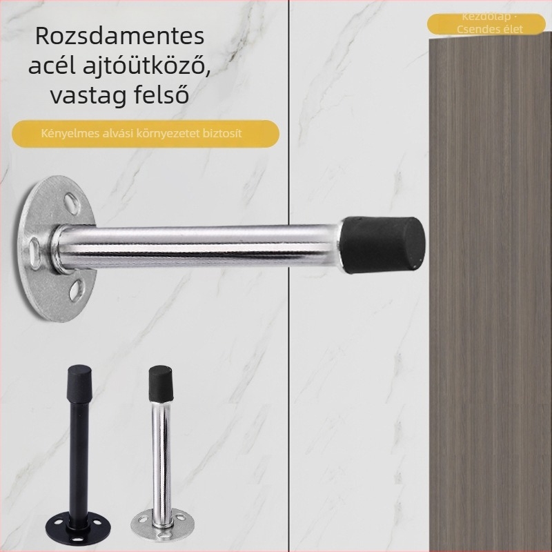 Eltávolítható ajtó felső rész rozsdamentes acélból, gumírozott ütéscsillapító fürdőszobához, csendes ütköző üvegajtókhoz, falra szerelhető