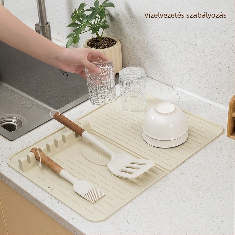 Szilikon szárítómat a konyhapultokhoz, csúszásmentes mosogató alátét, szárítóállvány, modern minimalist dizájn